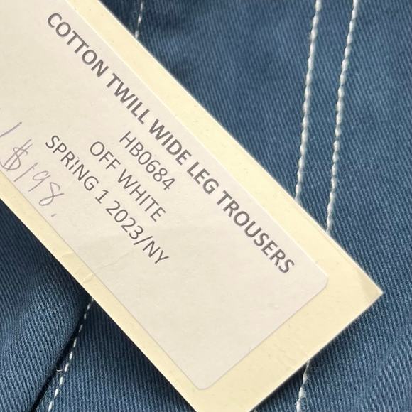 MONROW Cotton Twill Wide Leg Trousers Dark Denim High Rise Stretch Zip 28 NEW - Picture 12 of 13